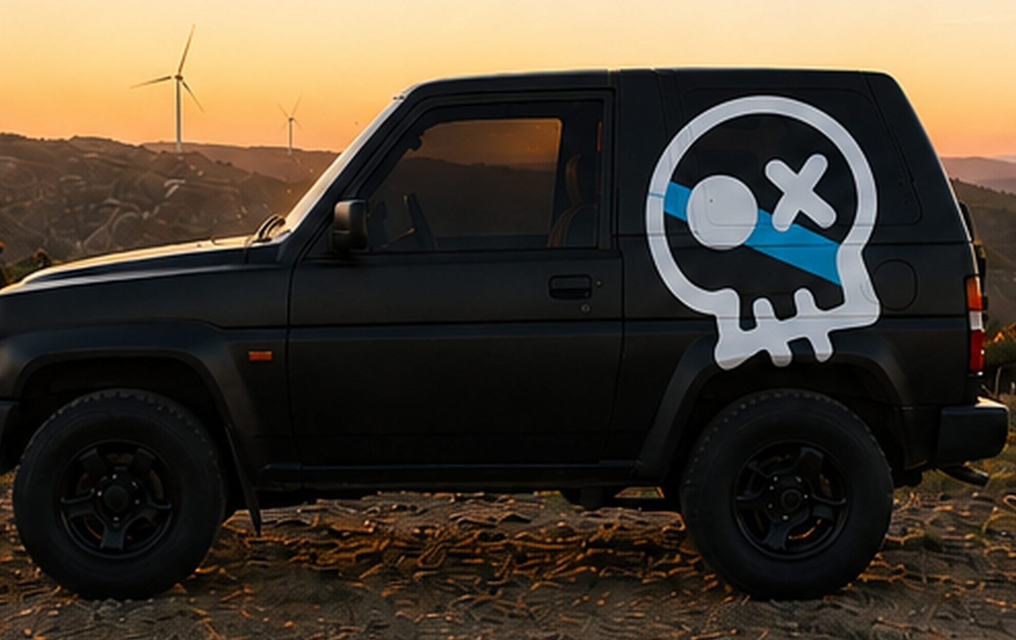 O 4x4 da Costa da Morte ao solpor, entre muíños